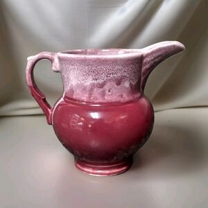 Vintage Brush McCoy Pottery Burgundy Drip Glaze Pitcher USA 190